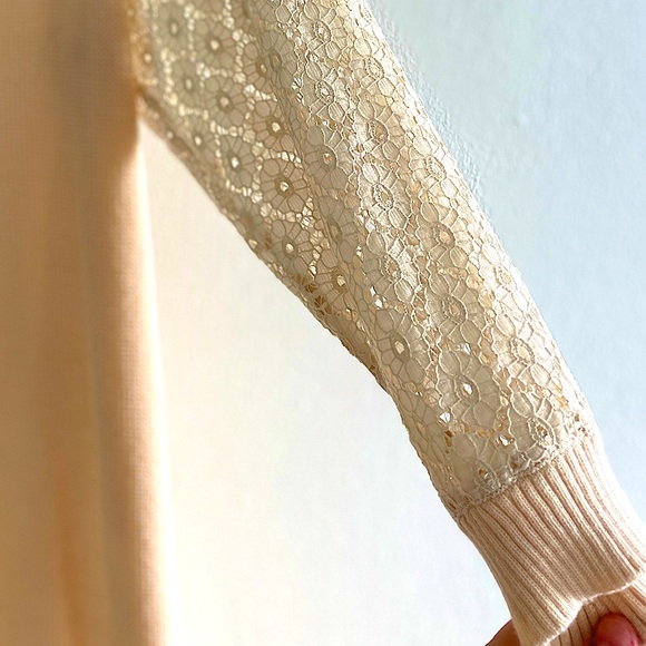 Ann Taylor Beige / Cream Midi length Sweater Dress - Picture 3 of 6